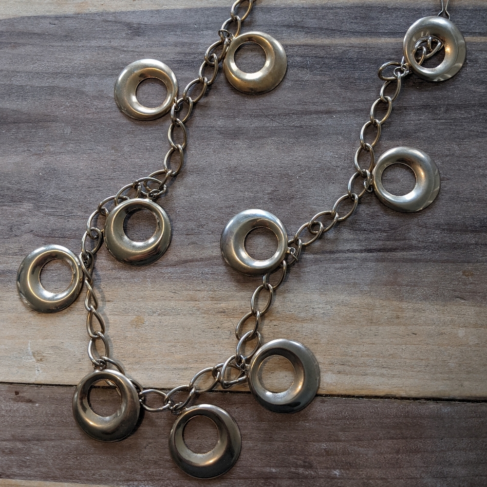 Vintage 60's Chainlink Belt Gold Tone Bevelled Hoops - Picture 5 of 6